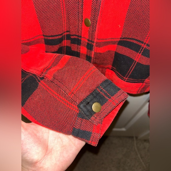 Red Plaid Cropped Jacket - Picture 3 of 5